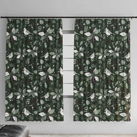 Cardinal Christmas Green Window Curtain Xmas Pattern - Wonder Print Shop