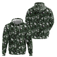 Cardinal Christmas Green Zip Hoodie Xmas Pattern - Wonder Print Shop