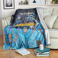 Bahamas Junkanoo Blanket Bahamian Mask Blue Marlin