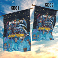 Bahamas Junkanoo Garden Flag Bahamian Mask Blue Marlin - Wonder Print Shop