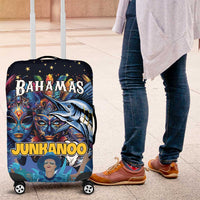 Bahamas Junkanoo Luggage Cover Bahamian Mask Blue Marlin - Wonder Print Shop