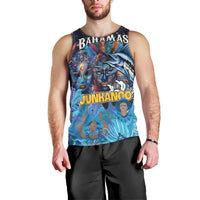Personalized Bahamas Junkanoo Men Tank Top Bahamian Mask Blue Marlin - Wonder Print Shop
