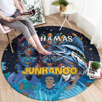 Bahamas Junkanoo Round Carpet Bahamian Mask Blue Marlin