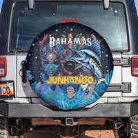Bahamas Junkanoo Spare Tire Cover Bahamian Mask Blue Marlin - Wonder Print Shop