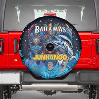 Bahamas Junkanoo Spare Tire Cover Bahamian Mask Blue Marlin - Wonder Print Shop