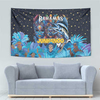 Bahamas Junkanoo Tapestry Bahamian Mask Blue Marlin - Wonder Print Shop