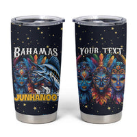 Personalized Bahamas Junkanoo Tumbler Cup Bahamian Mask Blue Marlin - Wonder Print Shop