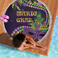 Mardi Gras Beach Blanket Luxury Mask Fleur De Lis - Wonder Print Shop