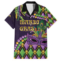 Personalized Mardi Gras Family Matching Short Sleeve Bodycon Dress and Hawaiian Shirt Luxury Mask Fleur De Lis - Wonder Print Shop