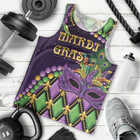 Personalized Mardi Gras Men Tank Top Luxury Mask Fleur De Lis - Wonder Print Shop