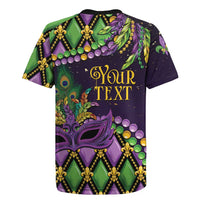 Personalized Mardi Gras Rugby Jersey Luxury Mask Fleur De Lis - Wonder Print Shop