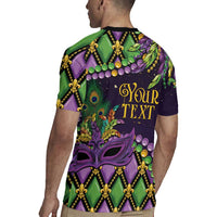 Personalized Mardi Gras Rugby Jersey Luxury Mask Fleur De Lis - Wonder Print Shop