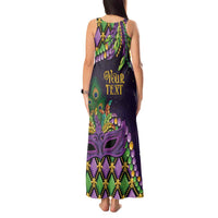 Personalized Mardi Gras Tank Maxi Dress Luxury Mask Fleur De Lis - Wonder Print Shop