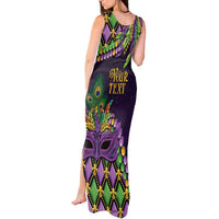 Personalized Mardi Gras Tank Maxi Dress Luxury Mask Fleur De Lis - Wonder Print Shop