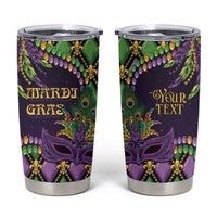 Personalized Mardi Gras Tumbler Cup Luxury Mask Fleur De Lis - Wonder Print Shop