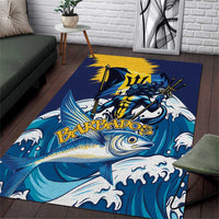 Barbados God Of The Sea Area Rug Bajan Flying Fish Special Version - Wonder Print Shop