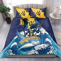 Barbados God Of The Sea Bedding Set Bajan Flying Fish Special Version - Wonder Print Shop