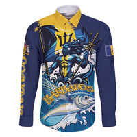 Personalized Barbados God Of The Sea Family Matching Short Sleeve Bodycon Dress and Hawaiian Shirt Bajan Flying Fish Special Version - Wonder Print Shop