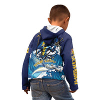 Personalized Barbados God Of The Sea Kid Hoodie Bajan Flying Fish Special Version - Wonder Print Shop