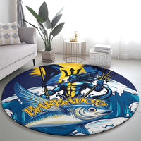 Barbados God Of The Sea Round Carpet Bajan Flying Fish Special Version