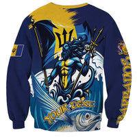 Personalized Barbados God Of The Sea Sweatshirt Bajan Flying Fish Special Version - Wonder Print Shop