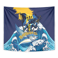 Barbados God Of The Sea Tapestry Bajan Flying Fish Special Version - Wonder Print Shop