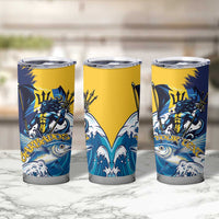 Personalized Barbados God Of The Sea Tumbler Cup Bajan Flying Fish Special Version - Wonder Print Shop