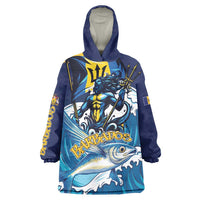 Personalized Barbados God Of The Sea Wearable Blanket Hoodie Bajan Flying Fish Special Version - Wonder Print Shop