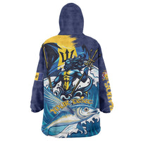 Personalized Barbados God Of The Sea Wearable Blanket Hoodie Bajan Flying Fish Special Version - Wonder Print Shop