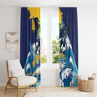 Barbados God Of The Sea Window Curtain Bajan Flying Fish Special Version - Wonder Print Shop