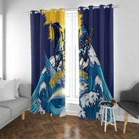 Barbados God Of The Sea Window Curtain Bajan Flying Fish Special Version - Wonder Print Shop