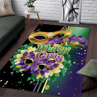 Personalized Mardi Gras Area Rug Carnival Feathers Masks