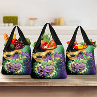 Mardi Gras Grocery Bag Carnival Feathers Masks