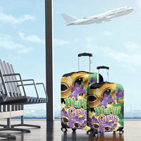 Personalized Mardi Gras Luggage Cover Carnival Feathers Masks
