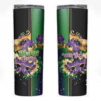 Personalized Mardi Gras Skinny Tumbler Carnival Feathers Masks - Wonder Print Shop