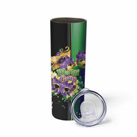 Personalized Mardi Gras Skinny Tumbler Carnival Feathers Masks - Wonder Print Shop