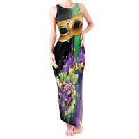 Personalized Mardi Gras Tank Maxi Dress Carnival Feathers Masks - Wonder Print Shop