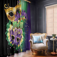 Mardi Gras Window Curtain Carnival Feathers Masks - Wonder Print Shop