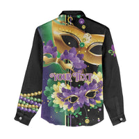 Personalized Mardi Gras Women Casual Shirt Carnival Feathers Masks - Wonder Print Shop