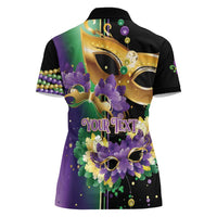 Personalized Mardi Gras Women Polo Shirt Carnival Feathers Masks - Wonder Print Shop