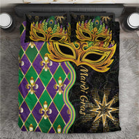 Personalized Mardi Gras Bedding Set Gold Mask Unique Style