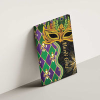Personalized Mardi Gras Canvas Wall Art Gold Mask Unique Style