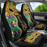 Personalized Mardi Gras Car Seat Cover Gold Mask Unique Style