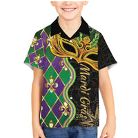 Personalized Mardi Gras Family Matching Mermaid Dress and Hawaiian Shirt Gold Mask Unique Style