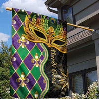 Personalized Mardi Gras Garden Flag Gold Mask Unique Style