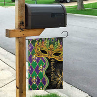 Personalized Mardi Gras Garden Flag Gold Mask Unique Style