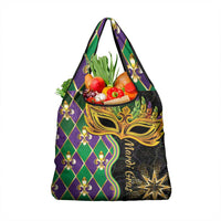 Mardi Gras Grocery Bag Gold Mask Unique Style