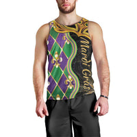 Personalized Mardi Gras Men Tank Top Gold Mask Unique Style - Wonder Print Shop