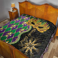 Mardi Gras Quilt Gold Mask Unique Style - Wonder Print Shop