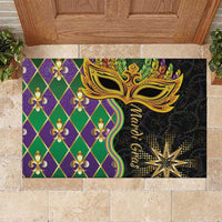 Mardi Gras Rubber Doormat Gold Mask Unique Style - Wonder Print Shop